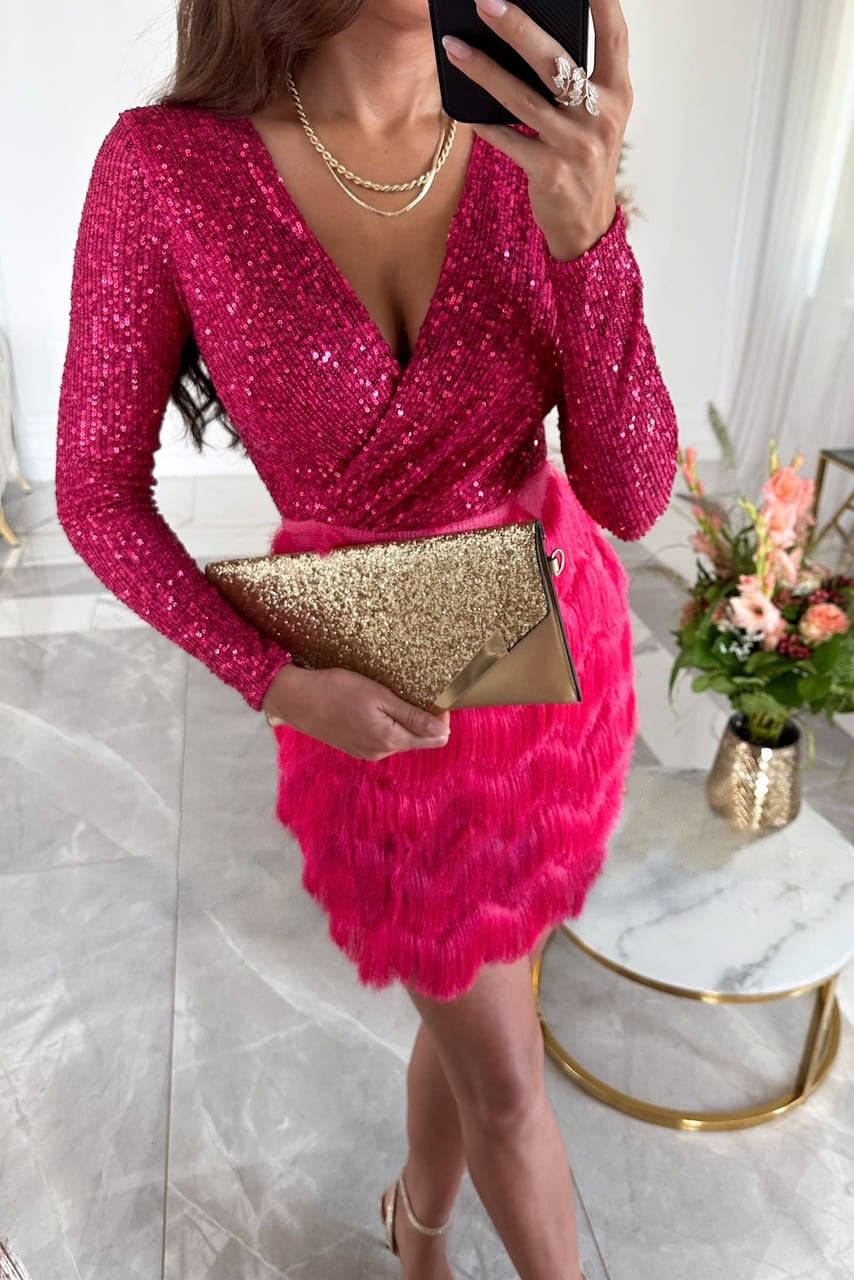 Marbella Feather Fringed Dress
