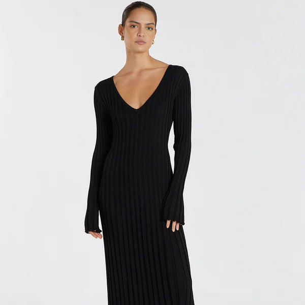 Marbella Ribbed Knit Maxi Dress